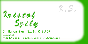 kristof szily business card